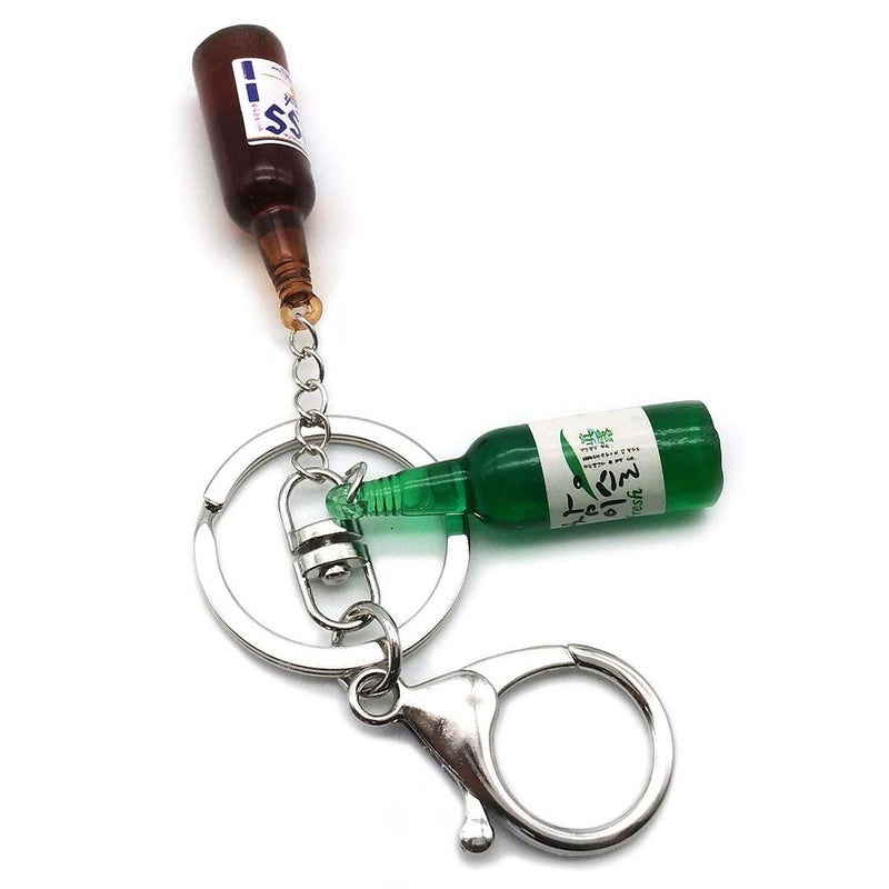 GARASANI Korean Soju and Beer Bottle Miniature Key Chain Key Ring Unique Bottle (Soju and Beer) - Image 4